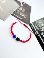 Pulsera de Protección para Bebé - Azabache Auténtico, Ojo Turco y Cuenta de Oro de 14kt