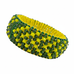 Orula Ilde | Chunky / bold style with chess pattern - Handmade green & yellow crystal beads Spiritual Protection Bracelet