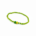 Orula Ilde | Slim / Minimalist style - Handmade green & yellow crystal beads Spiritual Protection Bracelet