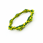 Orula Ilde | Diamond pattern - Handmade green & yellow crystal beads Spiritual Protection Bracelet