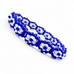 Yemaya Ilde | flower pattern - Handmade Blue & Silver crystal beads Spiritual Protection Bracelet