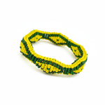 Orula Ilde | Diamond pattern - Handmade green & yellow crystal beads Spiritual Protection Bracelet