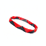 Elegua Ilde | Pyramid pattern - Handmade Red and Black Spiritual Protection Bracelet