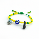 Azabache Protection Bracelet | Orula Ilde with San Judas Tadeo & Evil Eye Charm