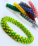 Ildé de Orula/Orunmila Auténtico | Pulsera de Protección Espiritual Santería Yoruba | Eleke Orula Verde y Amarillo