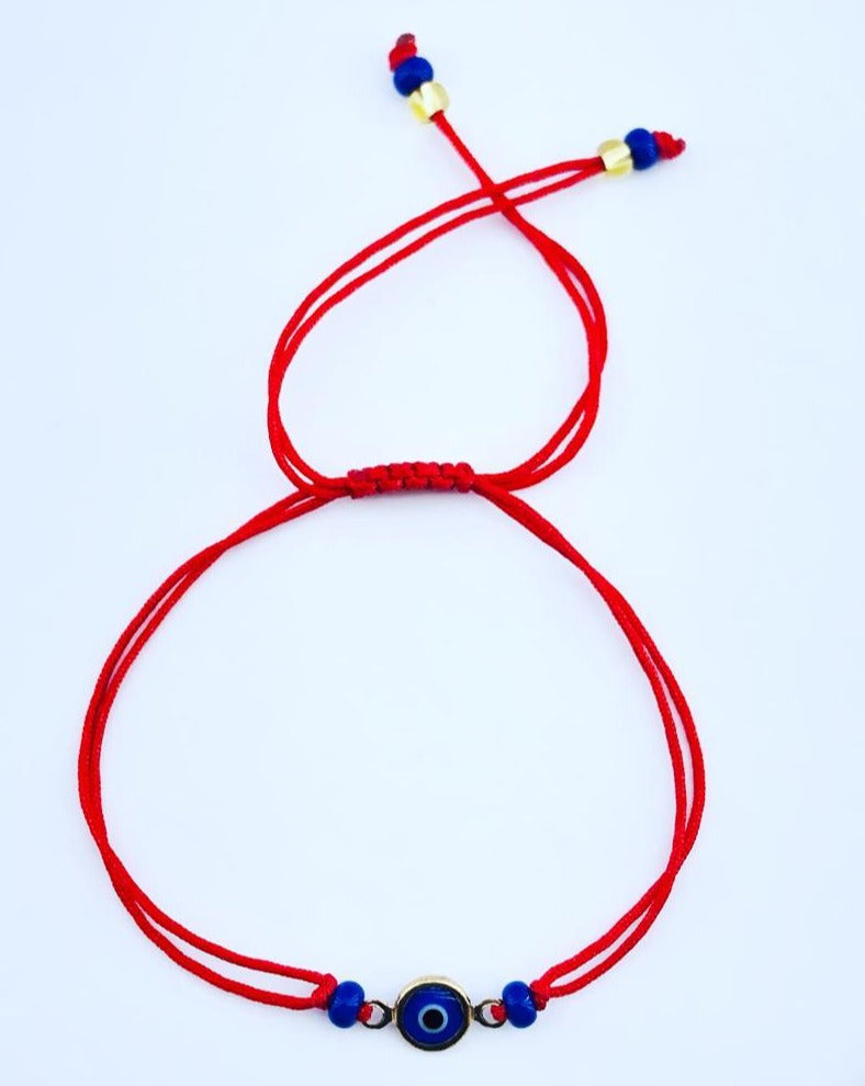 Brazalete Ojo Turco Azul Hilo Chino