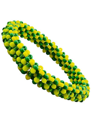 Ildé de Orula/Orunmila Auténtico | Pulsera de Protección Espiritual Santería Yoruba | Eleke Orula Verde y Amarillo
