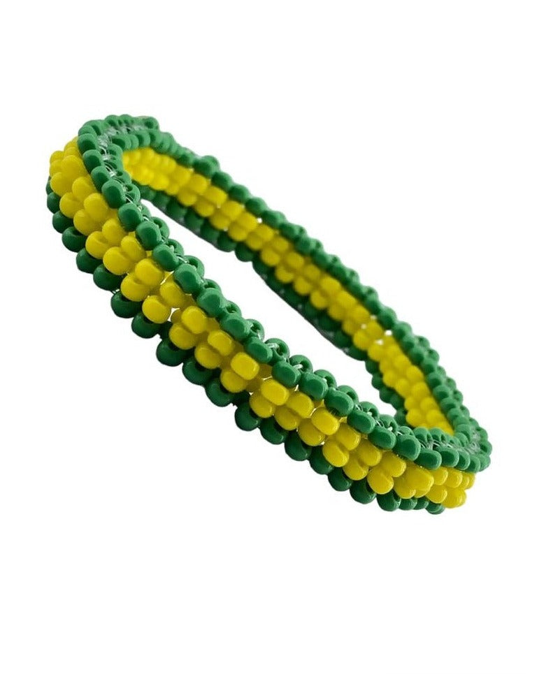 Ildé de Orula/Orunmila Auténtico | Pulsera de Protección Espiritual Santería Yoruba | Eleke Orula Verde y Amarillo | Religioso Afro-Cubano