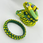 Orula Ilde | Woven Diamond Pattern - handmade Green & Yellow Protection Bracelet