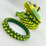 Orula Ilde | Woven Diamond Pattern - handmade Green & Yellow Protection Bracelet