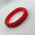 Elegua Ilde | woven diamond pattern - Handmade Red and Black Spiritual Protection Bracelet