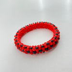 Elegua Ilde | woven diamond pattern - Handmade Red and Black Spiritual Protection Bracelet