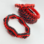 Elegua Ilde |diamond pattern - Handmade Red and Black Spiritual Protection Bracelet