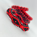 Elegua Ilde |diamond pattern - Handmade Red and Black Spiritual Protection Bracelet