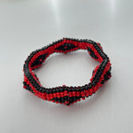 Elegua Ilde |diamond pattern - Handmade Red and Black Spiritual Protection Bracelet