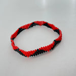 Elegua Ilde | Pyramid pattern - Handmade Red and Black Spiritual Protection Bracelet