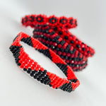 Elegua Ilde | Pyramid pattern - Handmade Red and Black Spiritual Protection Bracelet