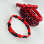Elegua Ilde | Pyramid pattern - Handmade Red and Black Spiritual Protection Bracelet