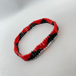 Elegua Ilde | Pyramid pattern - Handmade Red and Black Spiritual Protection Bracelet