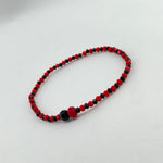 Elegua Ilde | flower pattern - Handmade Red and Black crystal beads Spiritual Protection Bracelet