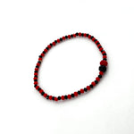 Elegua Ilde | flower pattern - Handmade Red and Black crystal beads Spiritual Protection Bracelet