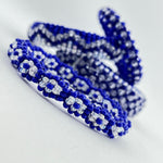 Yemaya Ilde | flower pattern - Handmade Blue & Silver crystal beads Spiritual Protection Bracelet