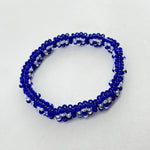 Yemaya Ilde | flower pattern - Handmade Blue & Silver crystal beads Spiritual Protection Bracelet