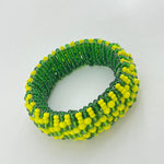 Orula Ilde | Chunky / Bold Style - handmade green & yellow crystal beads Spiritual Protection Bracelet