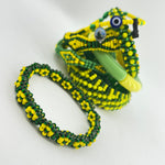 Orula Ilde | flower pattern - Handmade green & yellow crystal beads Spiritual Protection Bracelet
