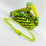 Orula Ilde | Slim / Minimalist style - Handmade green & yellow crystal beads Spiritual Protection Bracelet