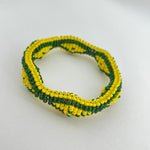 Orula Ilde | Diamond pattern - Handmade green & yellow crystal beads Spiritual Protection Bracelet