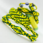 Orula Ilde | Diamond pattern - Handmade green & yellow crystal beads Spiritual Protection Bracelet