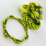 Orula Ilde | Diamond pattern - Handmade green & yellow crystal beads Spiritual Protection Bracelet