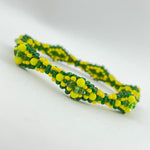 Orula Ilde | Diamond pattern - Handmade green & yellow crystal beads Spiritual Protection Bracelet