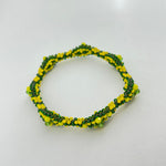 Orula Ilde | Diamond pattern - Handmade green & yellow crystal beads Spiritual Protection Bracelet