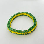 Orula Ilde | double Slim / Minimalist style - Handmade green & yellow Spiritual Protection Bracelet