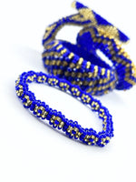 Ochosi Ilde | flower pattern - Handmade blue & gold crystal beads Spiritual Protection Bracelet