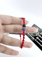 Pulsera de Protección para Bebé - Azabache Auténtico, Ojo Turco y Cuenta de Oro de 14kt