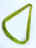 Authentic Orula/Orunmila Eleke Necklace | Santeria Yoruba Spiritual Protection Bracelet | Green and Yellow Orula Eleke | Religious