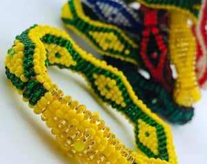 Ilde Orula Camino Oshun / Ochun elastico 10 Cristal 2mm
