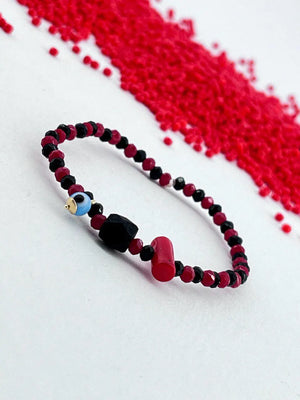 Azabache Bracelet Proteccion for Baby Ojo turco Oro 14kt Coral real Azabache