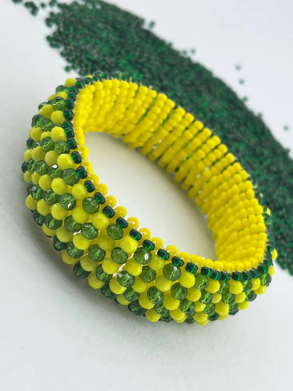 Ildé de Orula / Orunmila Auténtico | Pulsera de Protección Espiritual Santería Yoruba | Eleke Orula Verde y Amarillo