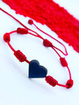 Azabache bracelet con 7 Nudos forma de Corazon