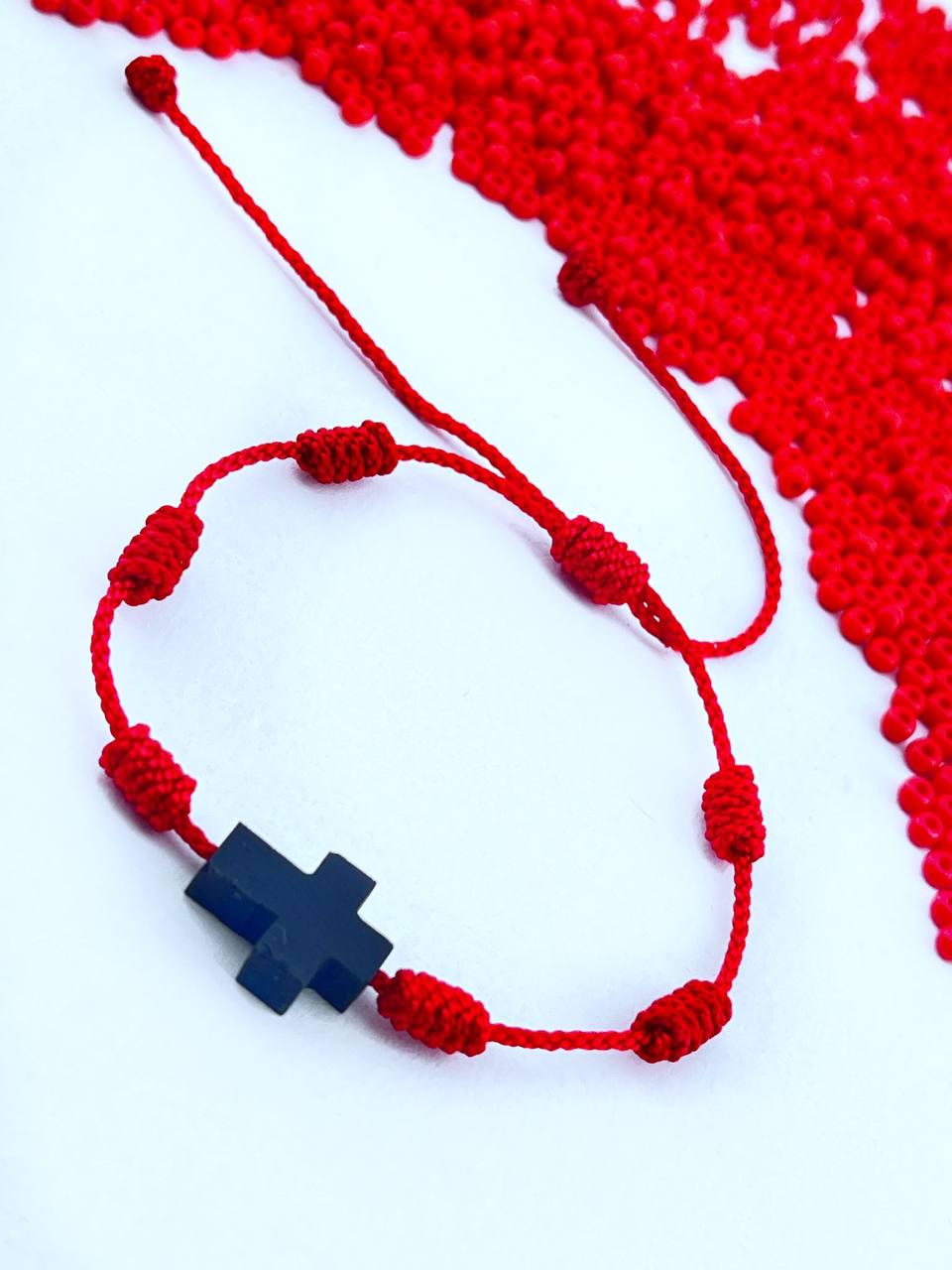 Azabache Bracelet con 7 nudos color rojo proteccion
