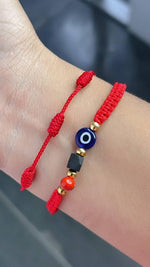 Brazalete Azabache Pulsera Perfecta Proteccion Ojo Turco , Azabache y Peonia 3 elementos