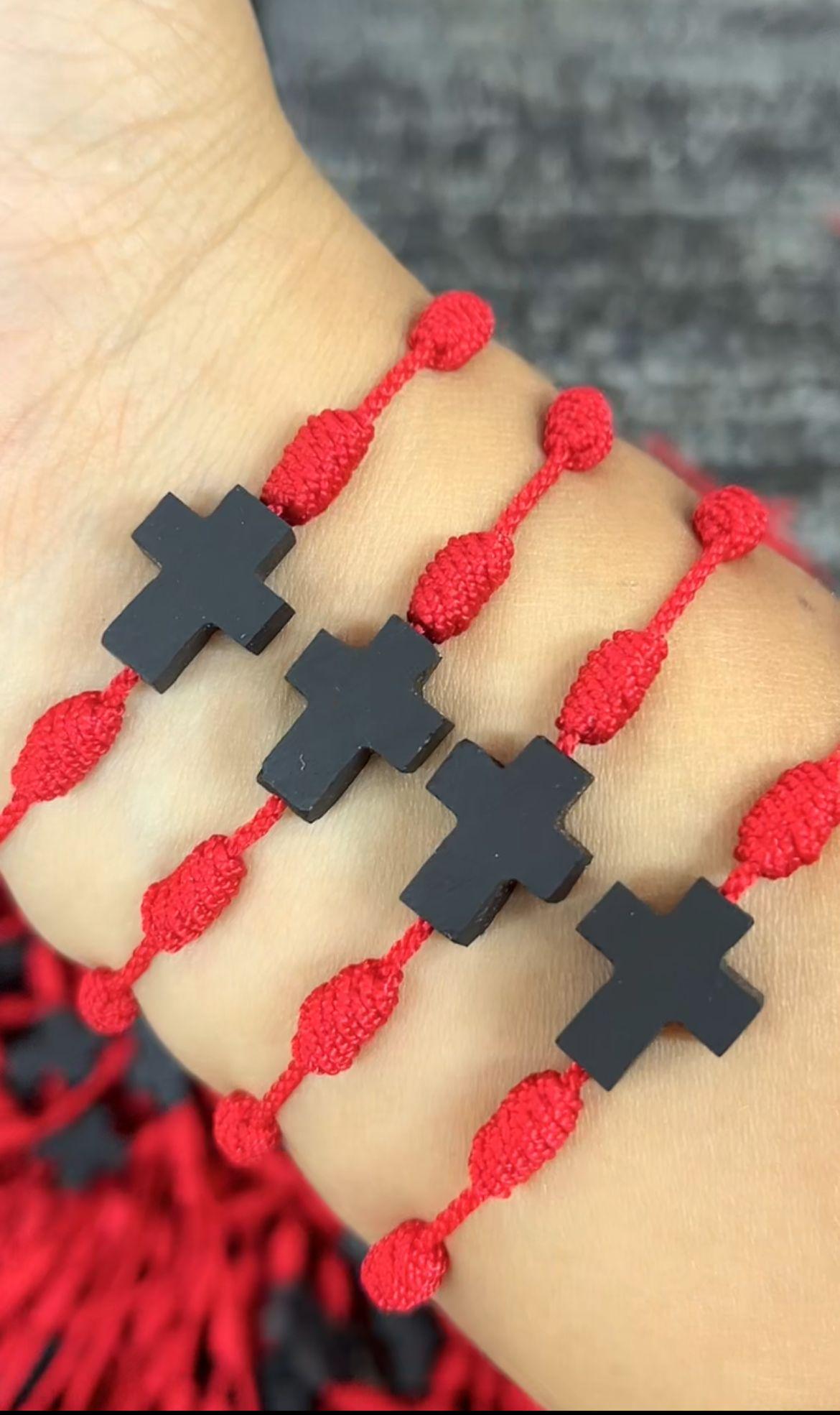 Azabache Bracelet con 7 nudos color rojo proteccion