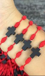 Azabache Bracelet con 7 nudos color rojo proteccion