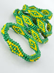 Ildé de Orula / Orunmila Auténtico | Pulsera de Protección Espiritual Santería Yoruba | Eleke Orula Verde y Amarillo