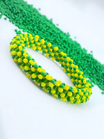 Ildé de Orula/Orunmila Auténtico | Pulsera de Protección Espiritual Santería Yoruba | Eleke Orula Verde y Amarillo