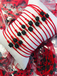 12 Pulseras Azabache Diamantado c/hilo rojo